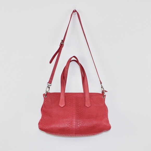 Letizia Pink Croc Embossed Purse Crossbody Manmade